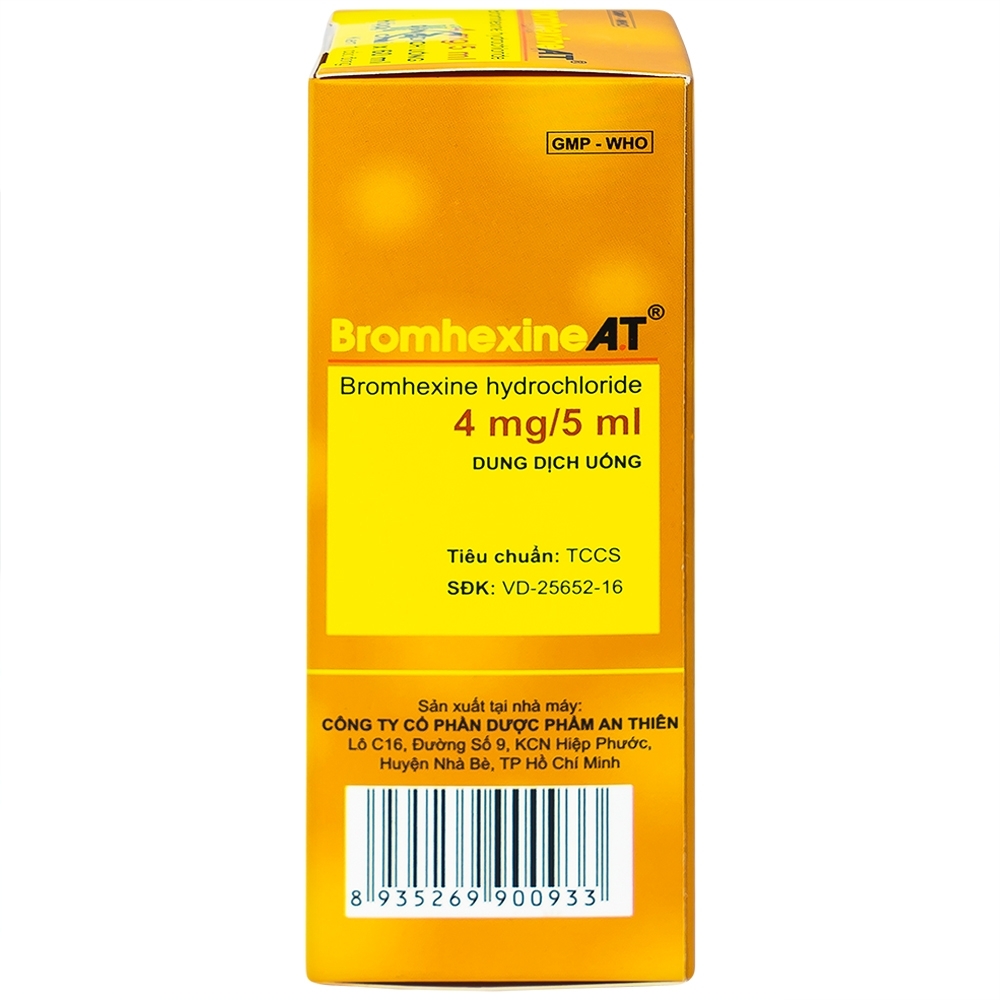 Hình ảnh Dung dịch uống Bromhexine AT loãng đờm trong nhiễm khuẩn đường hô hấp (60ml)