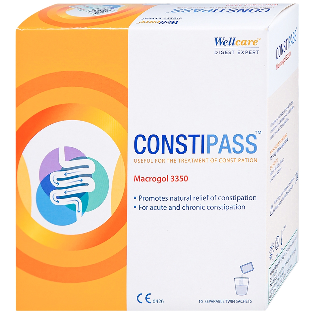 Hình ảnh Bột nhuận tràng Constipass Wellcare bổ trợ nhuận tràng, khắc phục chứng táo bón (20 gói)