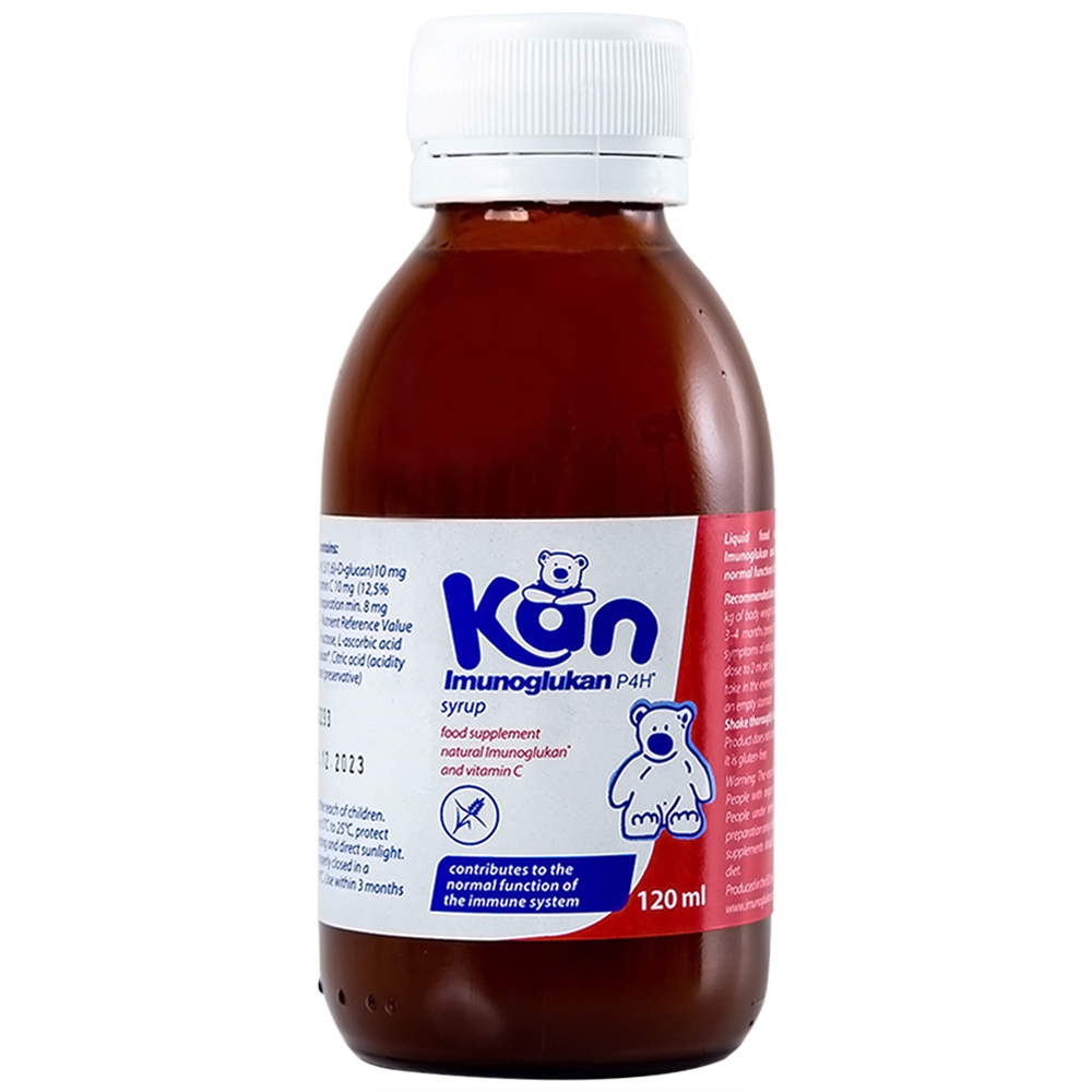 Hình ảnh Syrup Kan Imunoglukan P4H Pleuran hỗ trợ tăng cường đề kháng ở trẻ em (120ml)