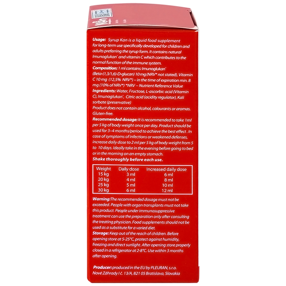 Hình ảnh Syrup Kan Imunoglukan P4H Pleuran hỗ trợ tăng cường đề kháng ở trẻ em (120ml)
