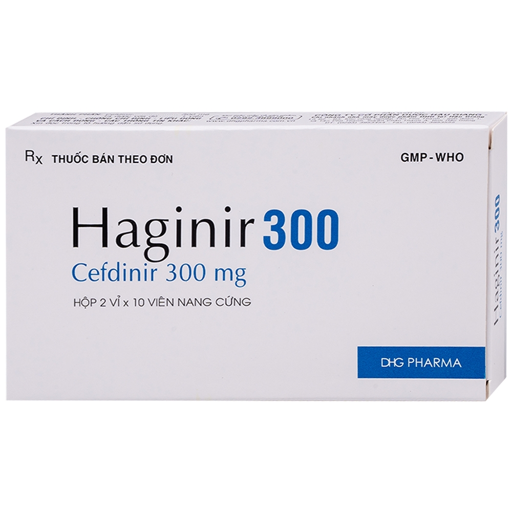 Hình ảnh Thuốc Haginir 300 DHG điều trị viêm phổi cộng đồng, viêm phế quản mạn, viêm xoang cấp (2 vỉ x 10 viên)