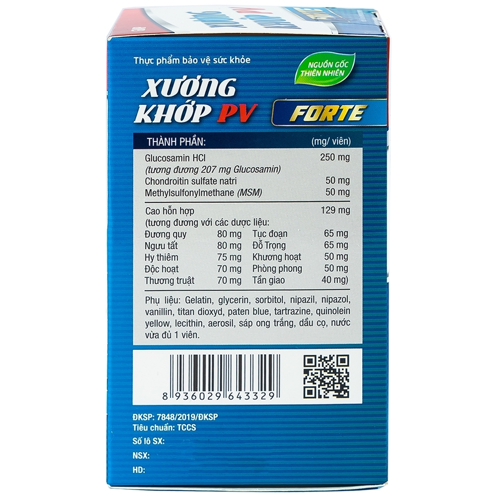 Hình ảnh Viên nang mềm Xương Khớp PV Forte hỗ trợ khớp, giảm nguy cơ thoái hóa khớp (60 viên)