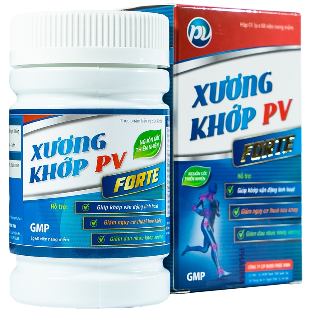 Hình ảnh Viên nang mềm Xương Khớp PV Forte hỗ trợ khớp, giảm nguy cơ thoái hóa khớp (60 viên)