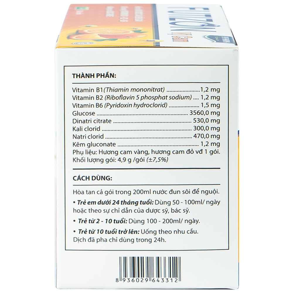 Hình ảnh Gói cốm Futizon PV Pharma hỗ trợ bù nước, điện giải (40 gói x 4,9g)