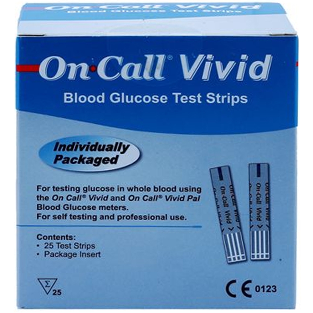 Hình ảnh Que thử đường huyết On Call Vivid (hộp 25 que)