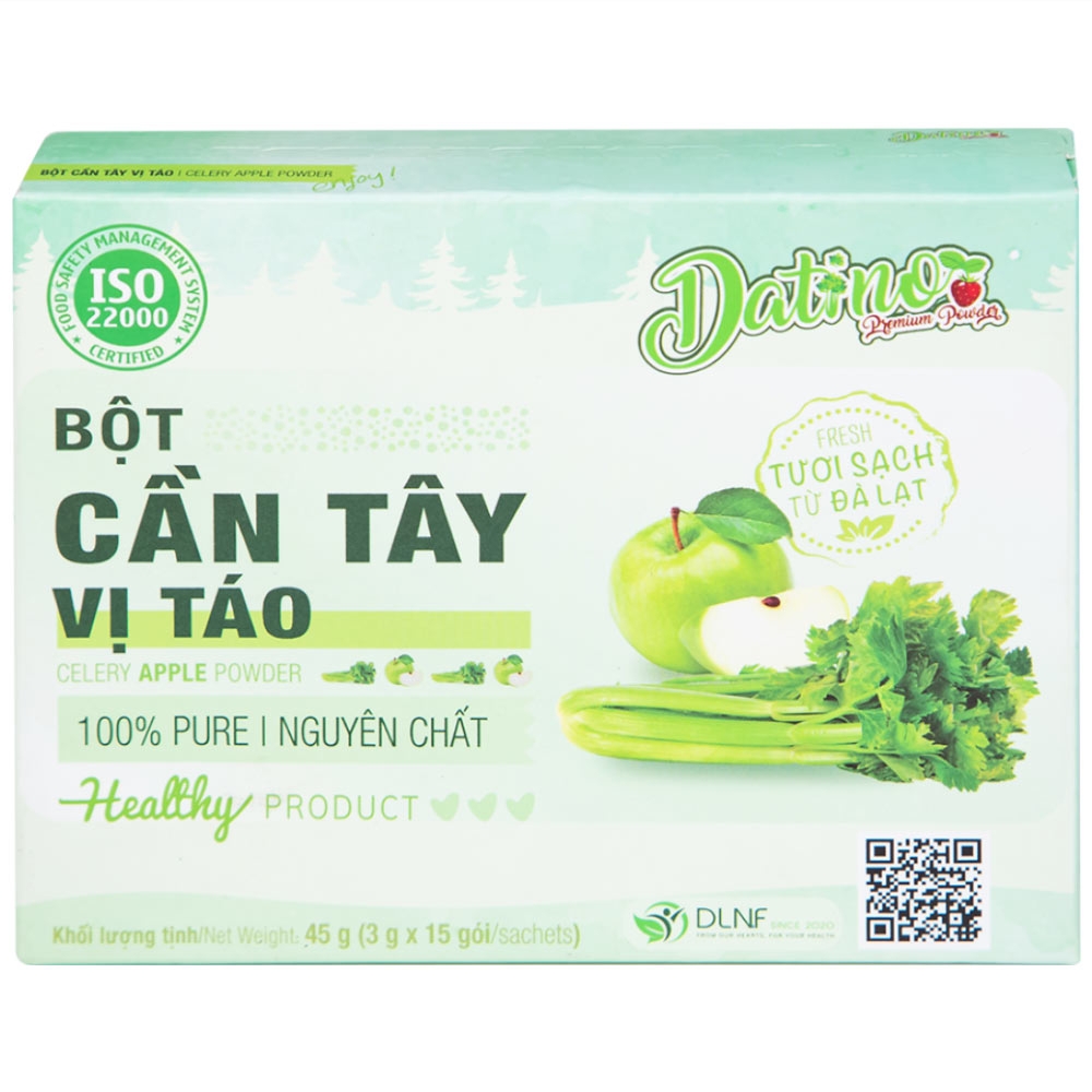 Hình ảnh Bột Cần Tây vị táo Datino hỗ trợ giảm cholesterol xấu trong máu (3g x 15 gói)