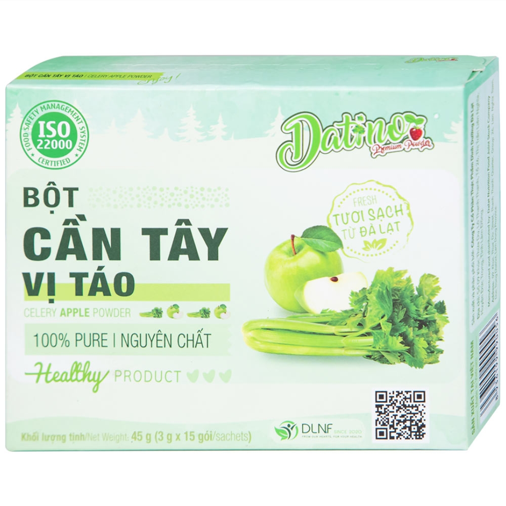 Hình ảnh Bột Cần Tây vị táo Datino hỗ trợ giảm cholesterol xấu trong máu (3g x 15 gói)