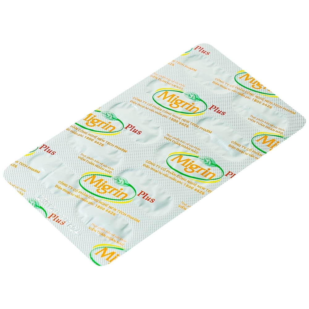 Hình ảnh Viên uống Migrin Plus CVI Pharma hỗ trợ hoạt huyết, tăng cường tuần hoàn máu não (2 vỉ x 10 viên)