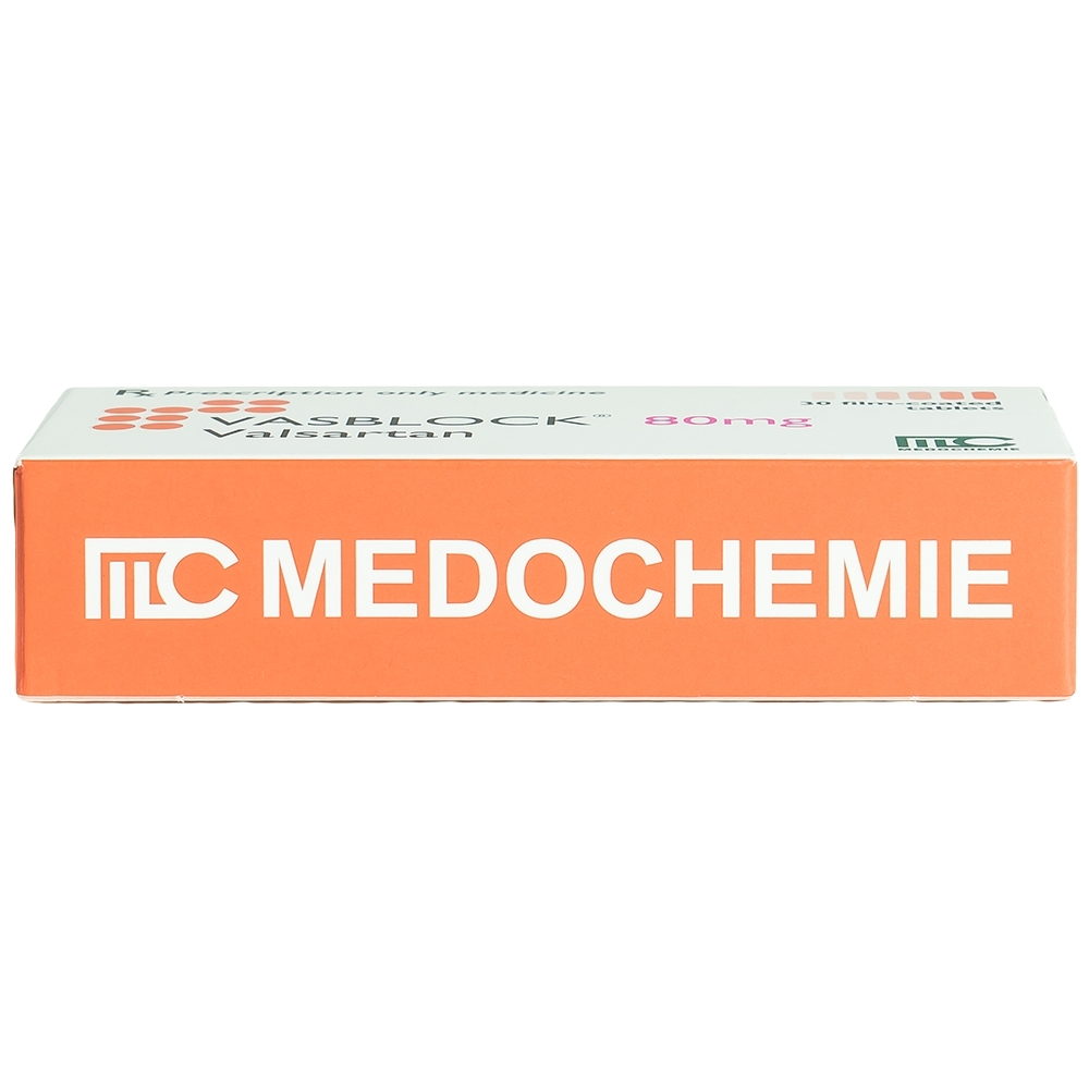 Hình ảnh Thuốc Vasblock 80mg Medochemie điều trị tăng huyết áp, suy tim (3 vỉ x 10 viên)