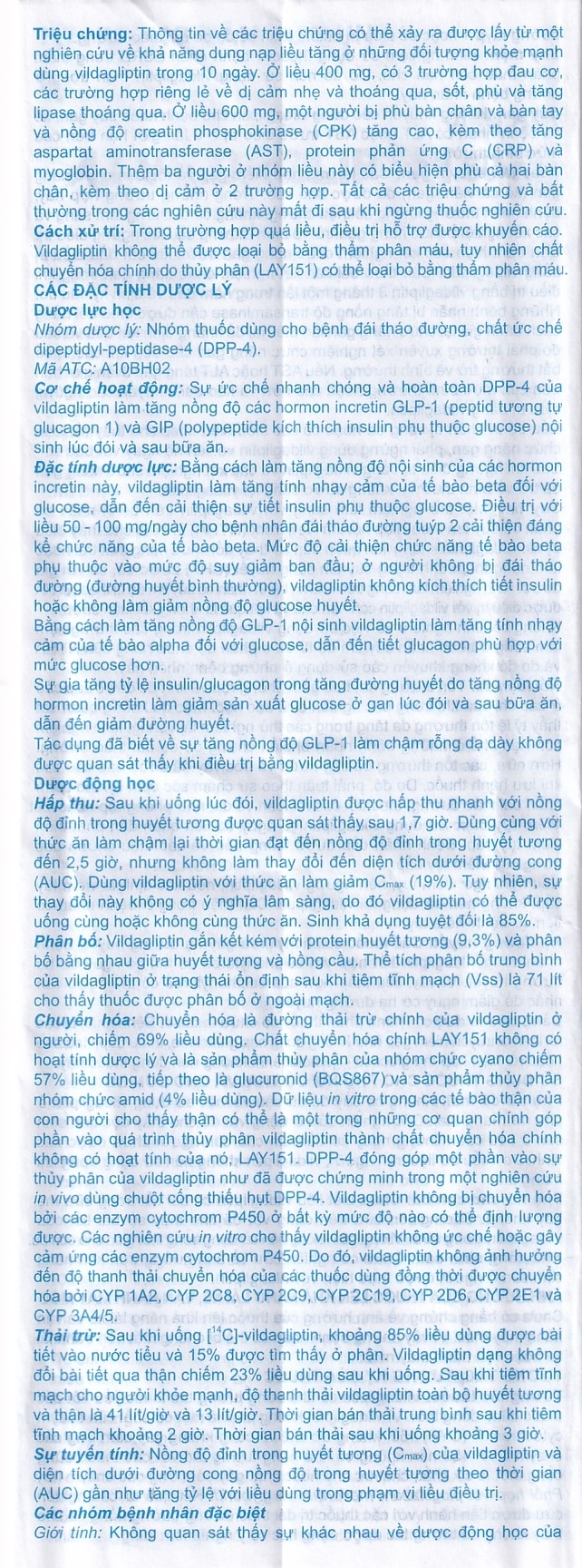 Hình ảnh Thuốc A.T Vildagliptin 50mg An Thiên điều trị đái tháo đường típ 2 (3 vỉ x 10 viên)