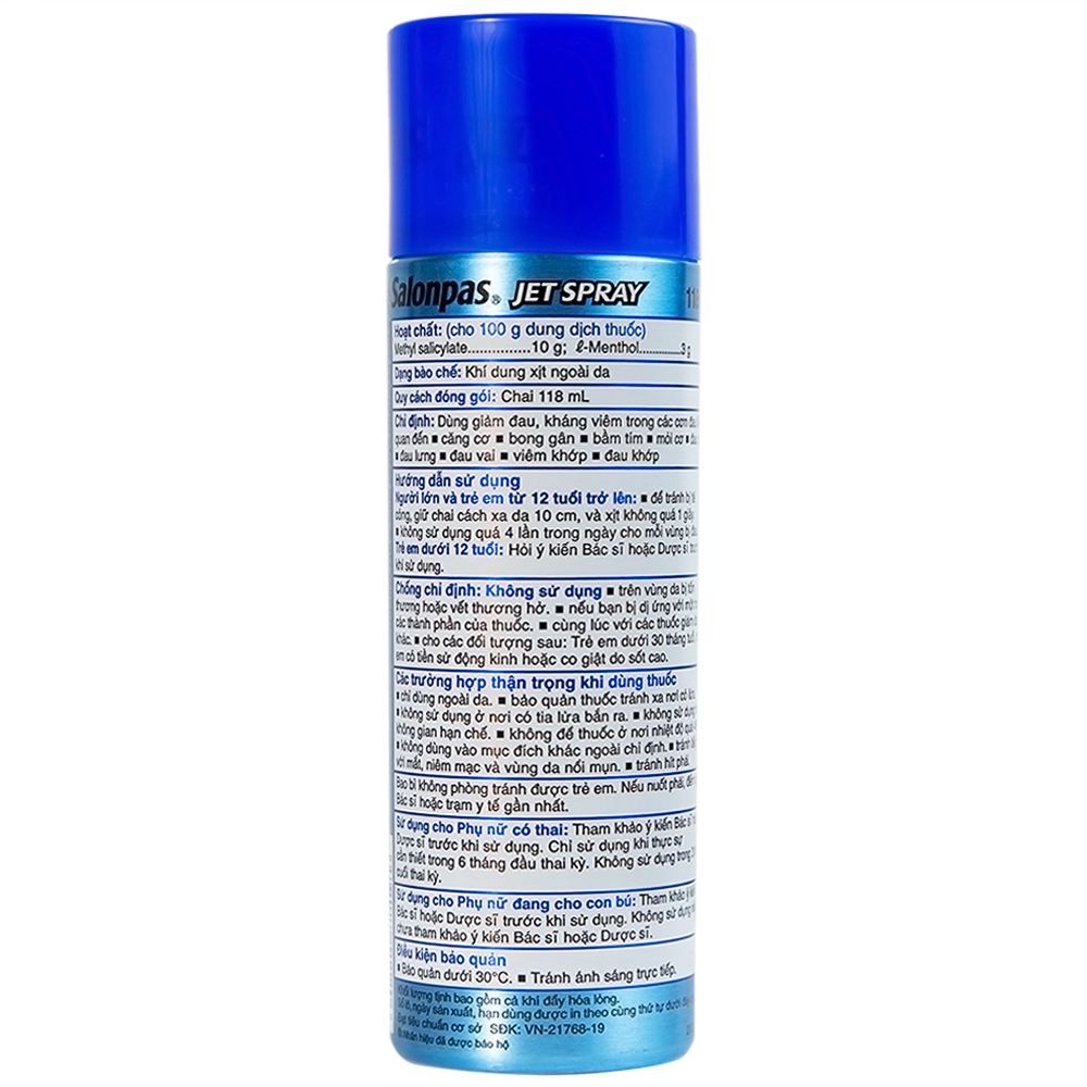 Hình ảnh Xịt giảm đau Salonpas Jet Spray Hisamitsu giảm đau, kháng viêm do căng cơ, bong gân (118ml)