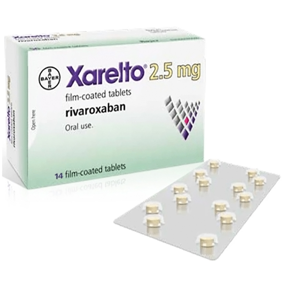 Hình ảnh Thuốc Xarelto 2.5mg Bayer phòng ngừa thuyên tắc huyết khối tĩnh mạch (1 vỉ x 14 viên)