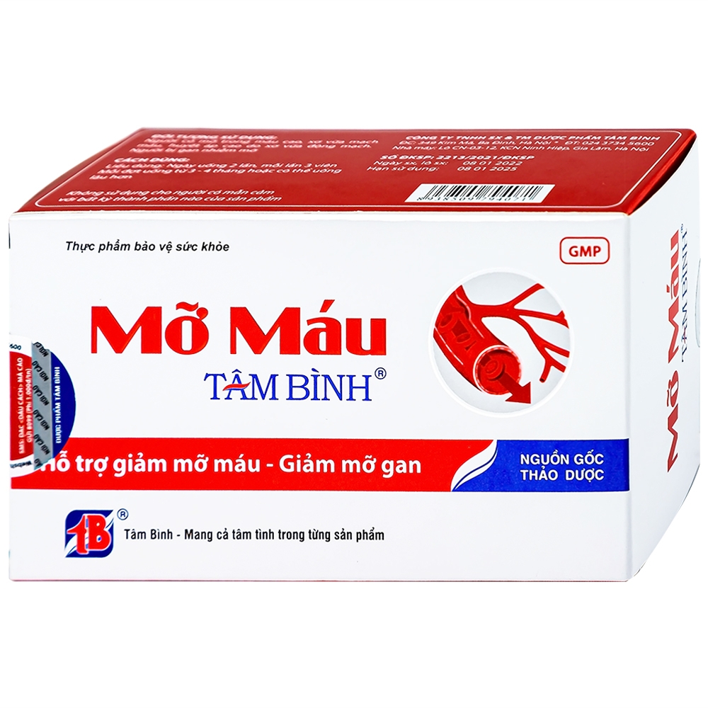 Hình ảnh Viên uống Mỡ Máu Tâm Bình hỗ trợ giảm mỡ máu, giảm mỡ gan (5 vỉ x 12 viên)