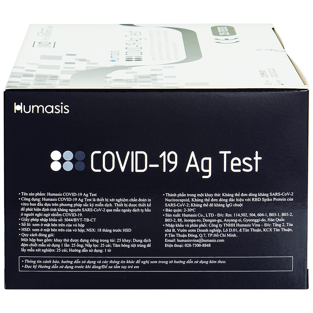 Hình ảnh Bộ kit test nhanh Humasis Covid-19 Ag Test độ nhạy và độ đặc hiệu cao (25 bộ)