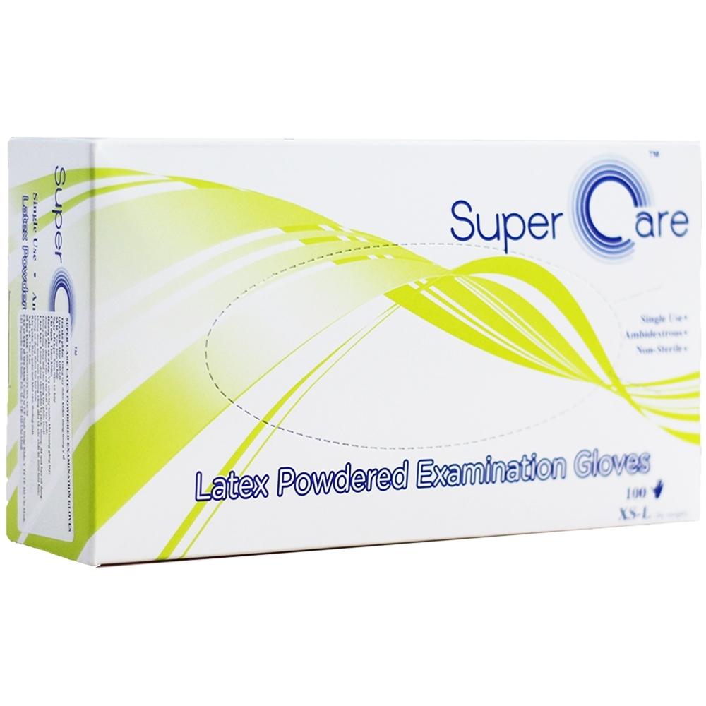 Hình ảnh Găng tay thăm khám dùng trong y tế Super Care Latex Powdered Examination Gloves Size S (100 cái)