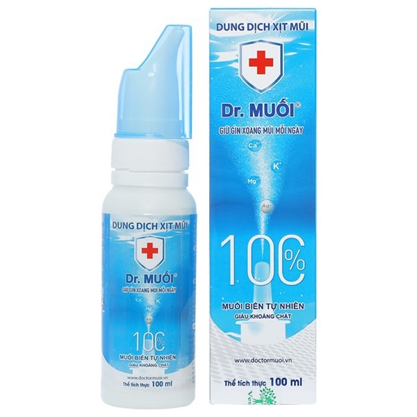 Hình ảnh Dung dịch xịt mũi Dr.Muối ngăn ngừa vi khuẩn, vi rút, viêm mũi, viêm xoang (100ml)