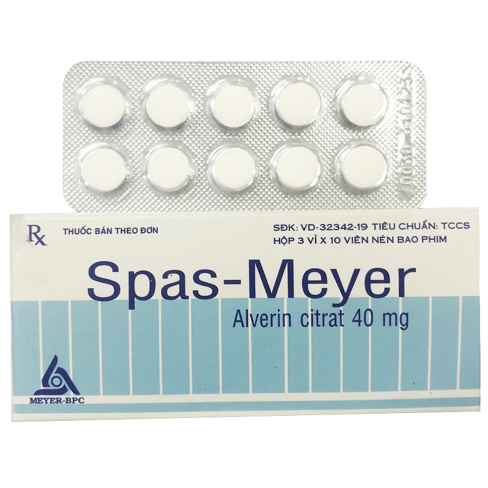 Hình ảnh Thuốc Spas-Meyer Meyer chống co thắt cơ trơn đường tiêu hóa, tiết niệu (3 vỉ x 10 viên)