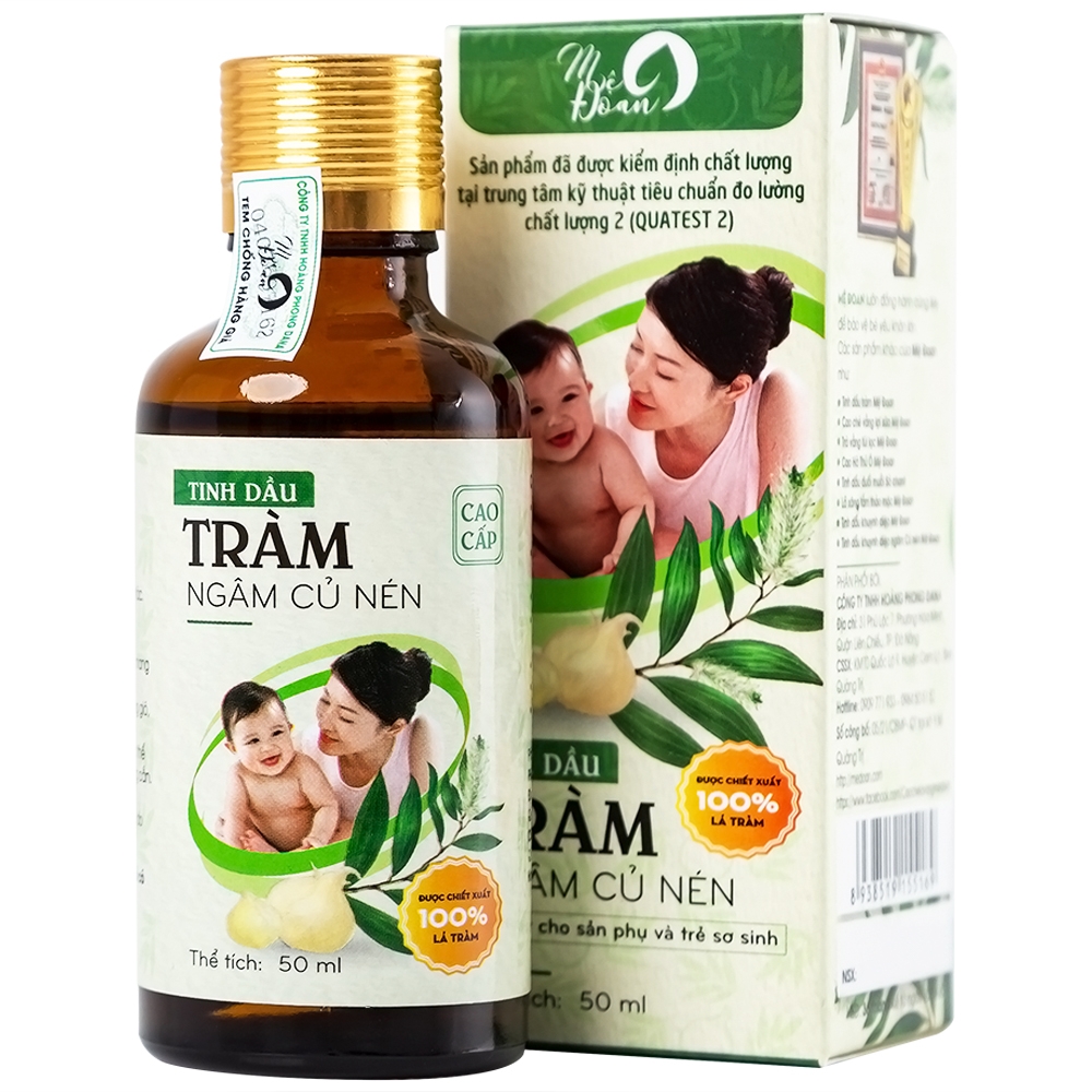 Hình ảnh Tinh dầu tràm ngâm củ nén Mệ Đoan phòng và điều trị cảm cúm, trúng gió, ho, ngạt mũi, long đờm (50ml)