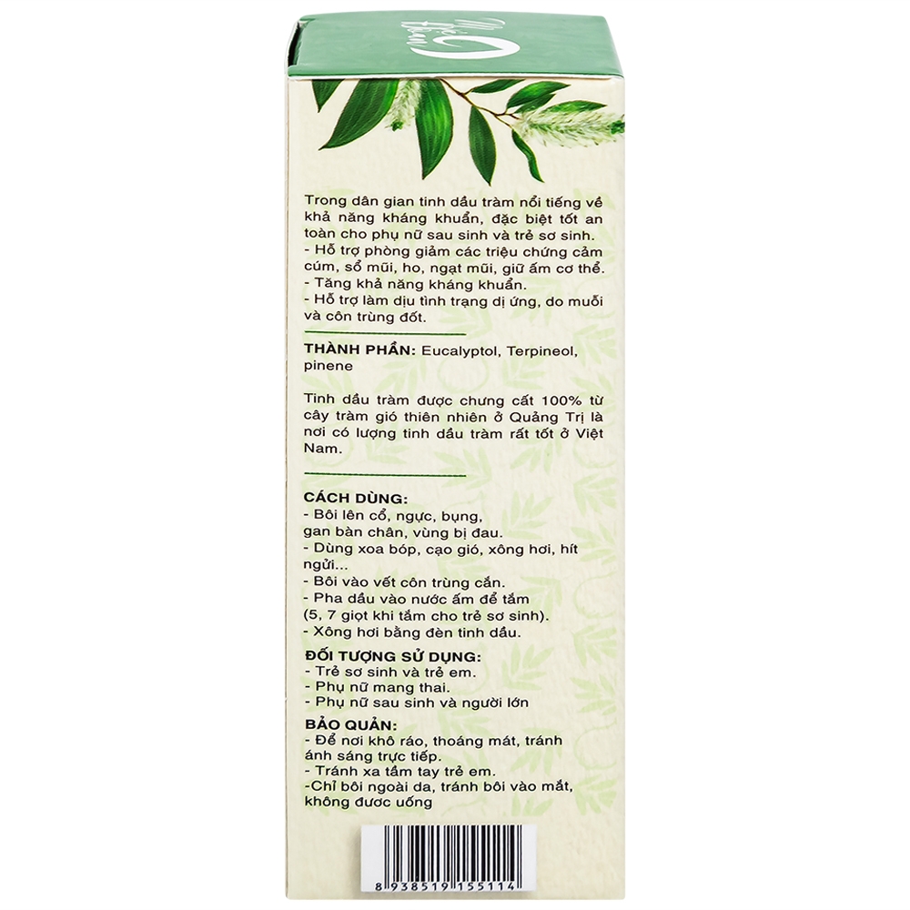 Hình ảnh Tinh dầu Tràm Mệ Đoan hỗ trợ phòng giảm các chứng cảm cúm, sổ mũi, ho, ngạt mũi (50ml)