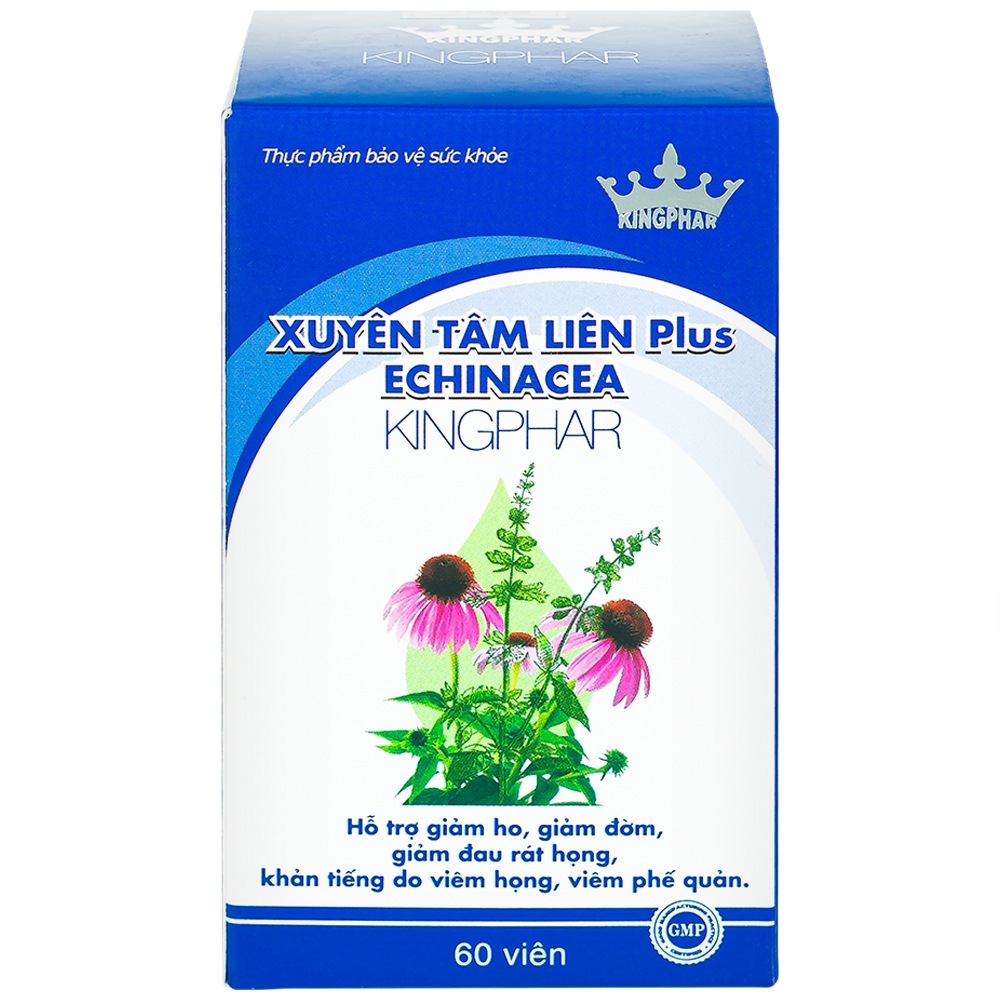 Hình ảnh Viên nén Xuyên Tâm Liên Plus Echinacea Kingphar hỗ trợ giảm ho, giảm đờm, giảm đau rát họng (60 viên)