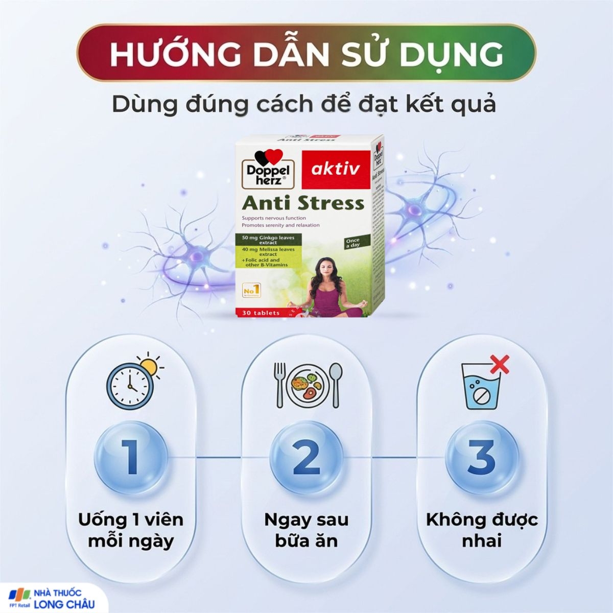 Hình ảnh Viên uống hỗ trợ giảm căng thẳng Anti Stress Doppelherz (2 vỉ x 15 viên)