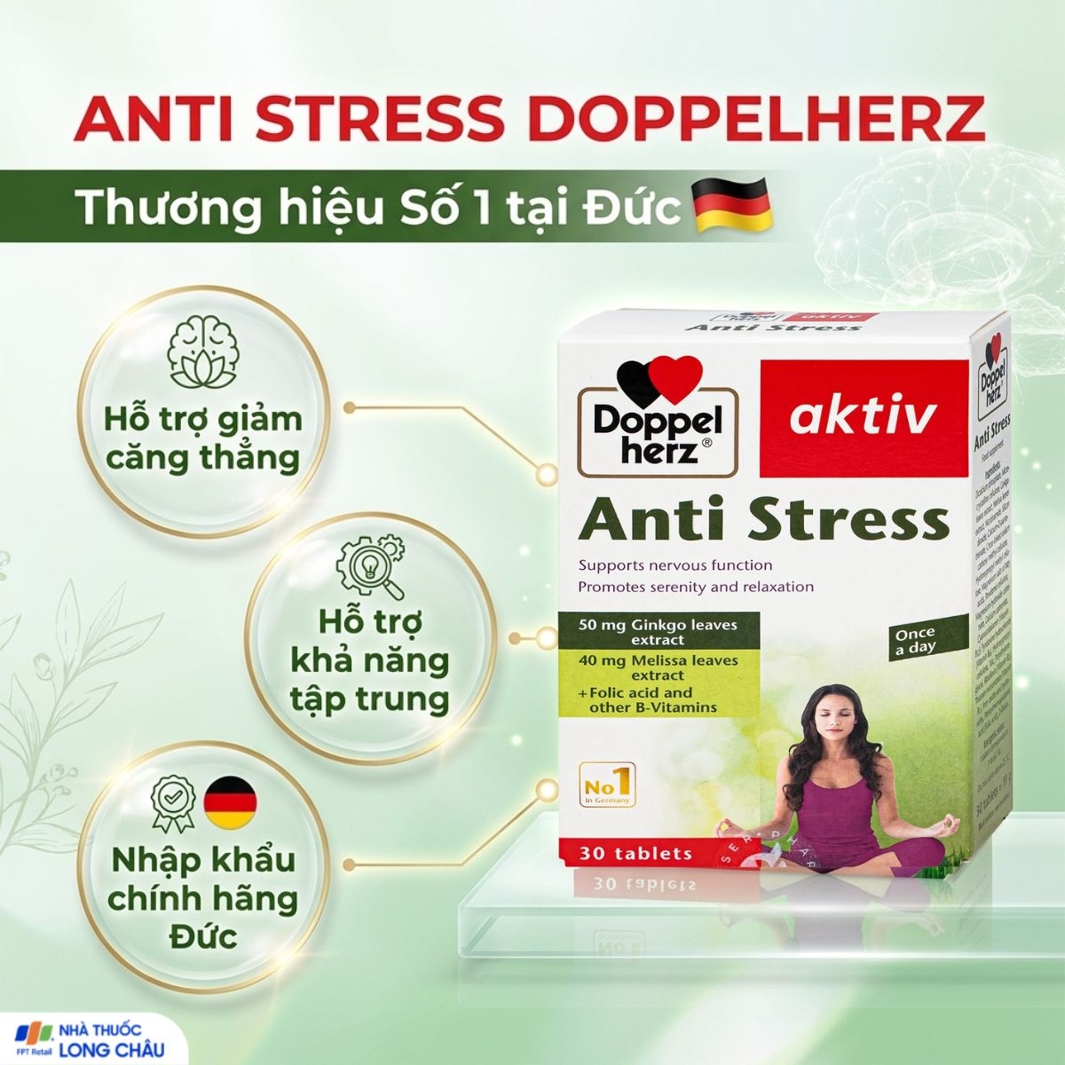 Hình ảnh Viên uống hỗ trợ giảm căng thẳng Anti Stress Doppelherz (2 vỉ x 15 viên)