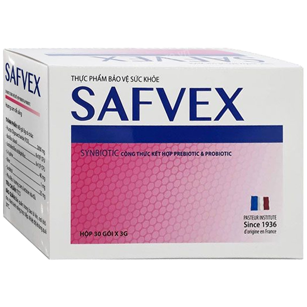 Hình ảnh Bột pha uống Safvex 3g Pastuer Institute bổ sung chất xơ và vi khuẩn, hỗ trợ nhuận tràng, giảm táo bón (30 gói)