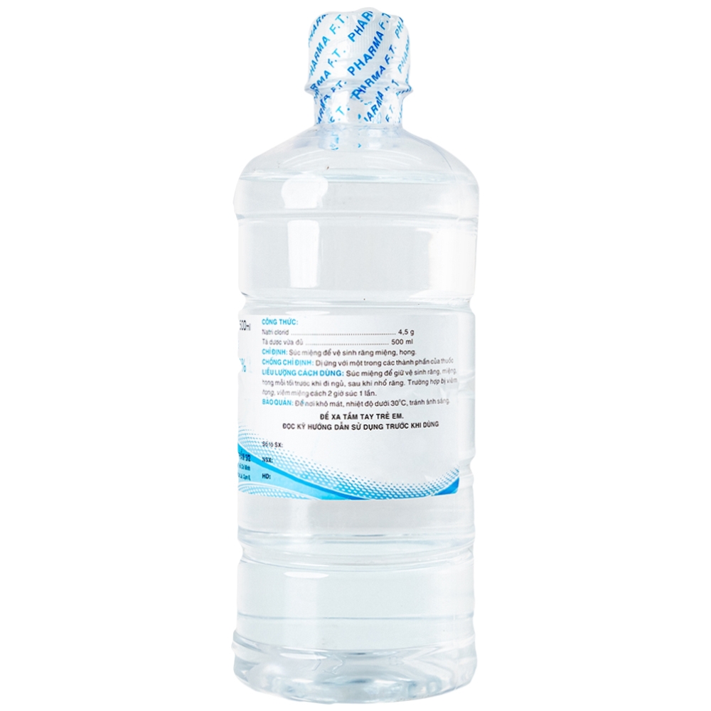 Hình ảnh Nước súc miệng Natri Clorid 0.9% Dược Phẩm 3/2 vệ sinh răng, miệng, họng (500ml)
