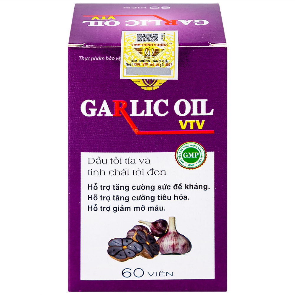 Hình ảnh Viên dầu tỏi đen Garlics Oil VTV hỗ trợ tăng cường sức đề kháng (60 viên)