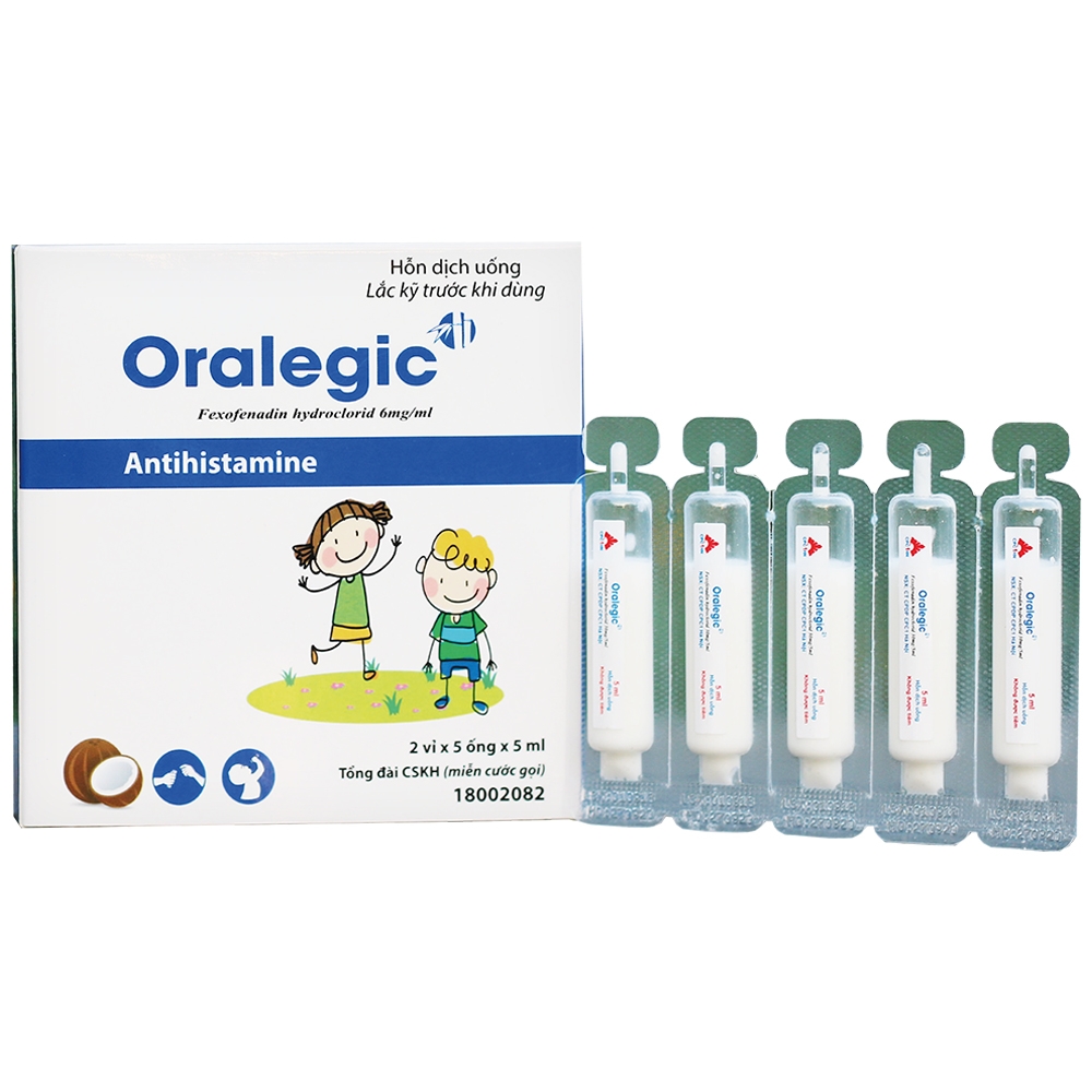 Hình ảnh Hỗn dịch uống Oralegic CPC1HN điều trị viêm mũi dị ứng theo mùa (2 vỉ x 5 ống x 5ml)