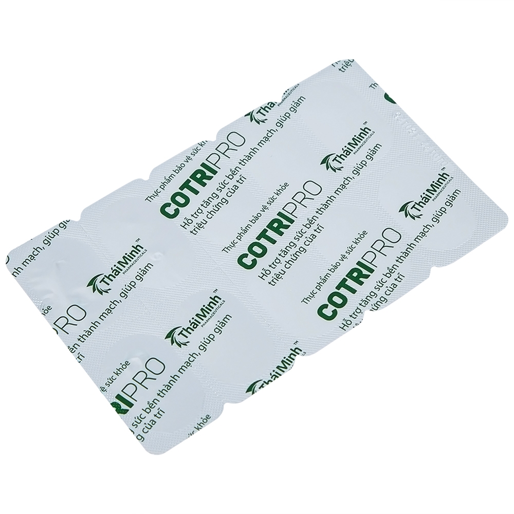 Hình ảnh Viên uống Cotripro Thái Minh hỗ trợ tăng sức bền thành mạch, giảm triệu chứng của trĩ (2 vỉ x 10 viên)
