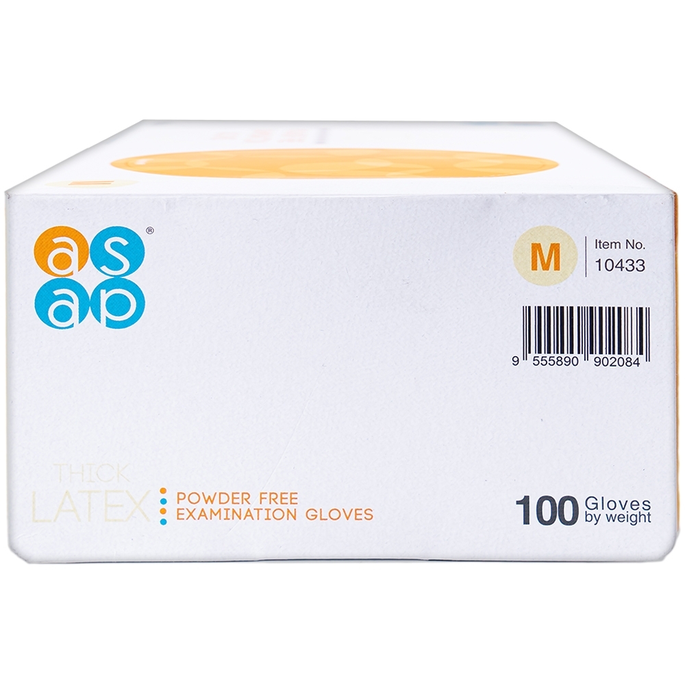 Hình ảnh Găng tay cao su y tế không bột Size M Polymer Latex Asap Powder Free Examination Gloves (100 cái)