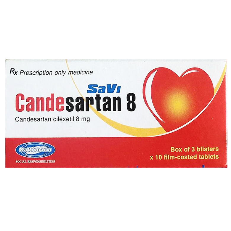 Hình ảnh Thuốc SaVi Candesartan 8 Savi điều trị tăng huyết áp (3 vỉ x 10 viên)