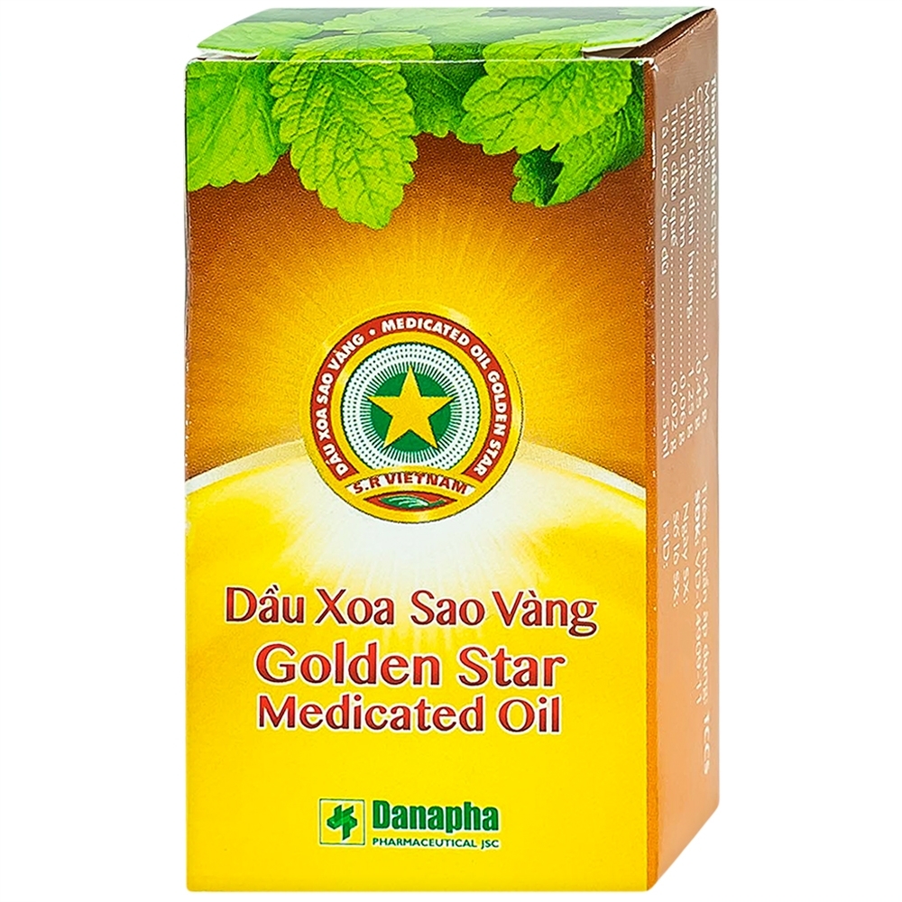 Hình ảnh Dầu xoa Sao Vàng Danapha điều trị nhức đầu, chóng mặt, cảm lạnh, sổ mũi (16 chai x 5ml)