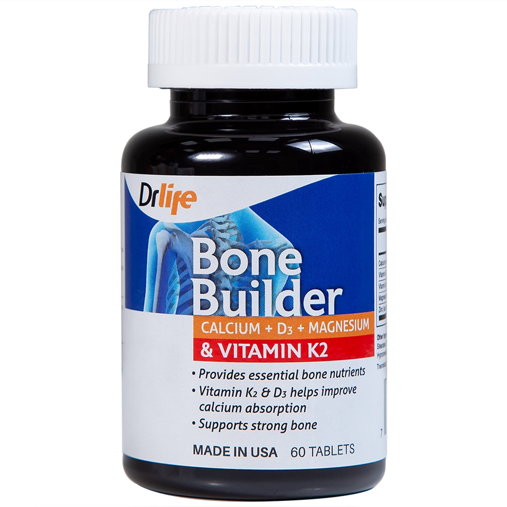 Hình ảnh Viên uống Bone Builder Drlife bổ sung canxi và vitamin cho xương (60 viên)