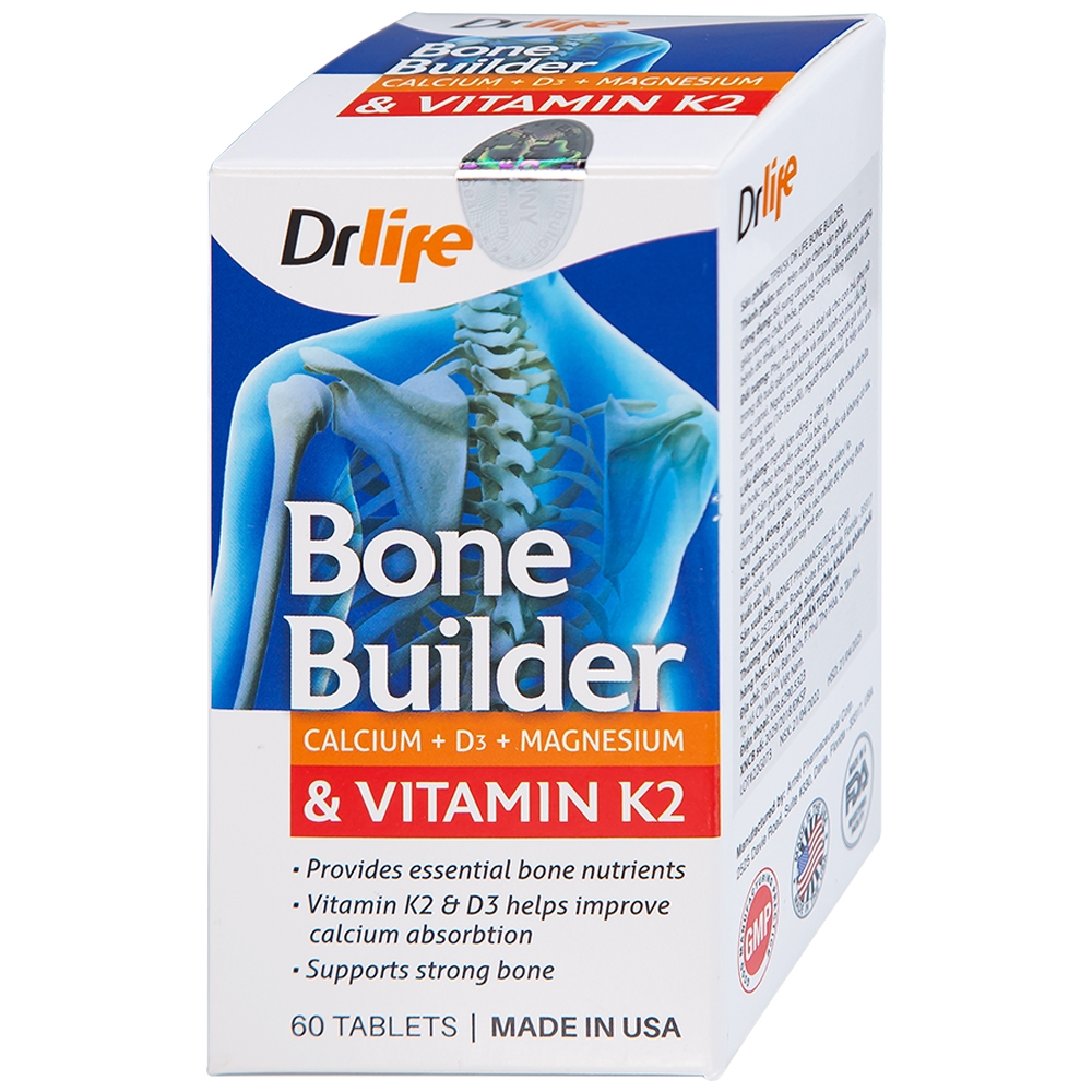 Hình ảnh Viên uống Bone Builder Drlife bổ sung canxi và vitamin cho xương (60 viên)