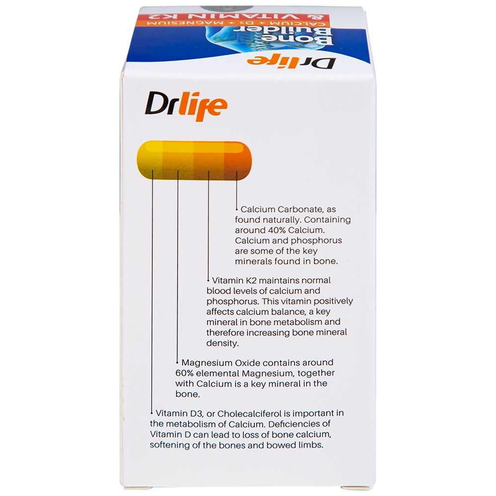 Hình ảnh Viên uống Bone Builder Drlife bổ sung canxi và vitamin cho xương (60 viên)