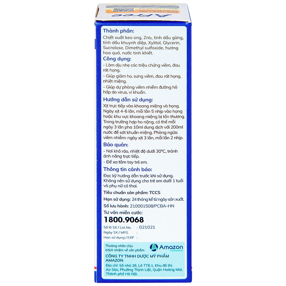 Hình ảnh Dung dịch xịt họng Afree 30ml Thái Minh giảm ho, sưng viêm, đau rát họng