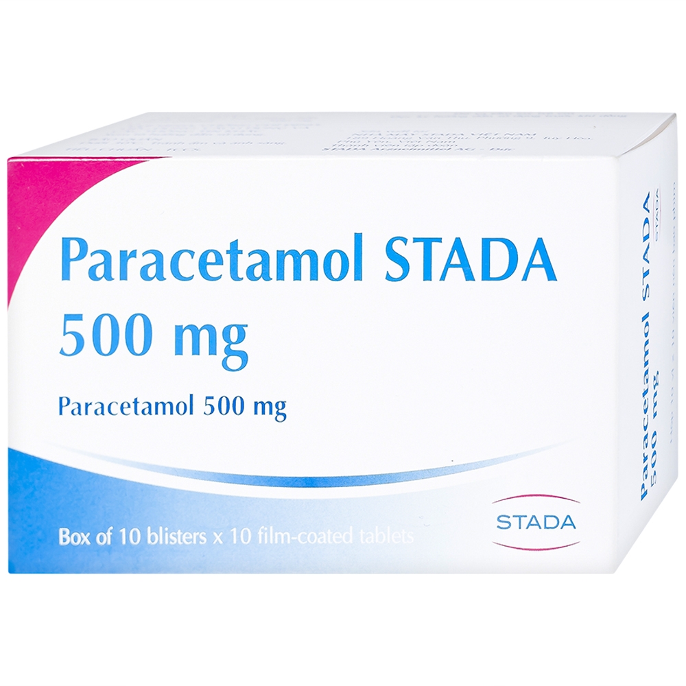 Hình ảnh Viên nén Paracetamol Stada 500mg điều trị các cơn đau đầu, đau thần kinh, đau răng (10 vỉ x 10 viên)