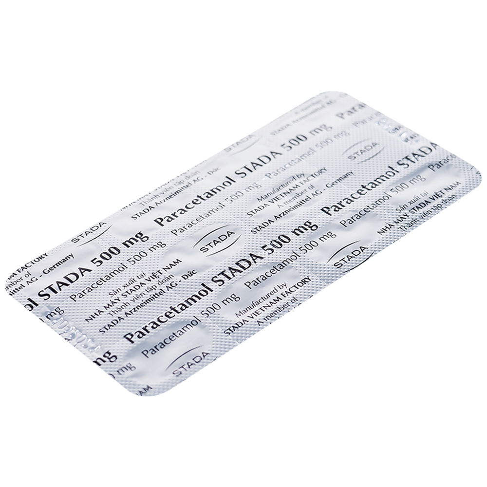 Hình ảnh Viên nén Paracetamol Stada 500mg điều trị các cơn đau đầu, đau thần kinh, đau răng (10 vỉ x 10 viên)