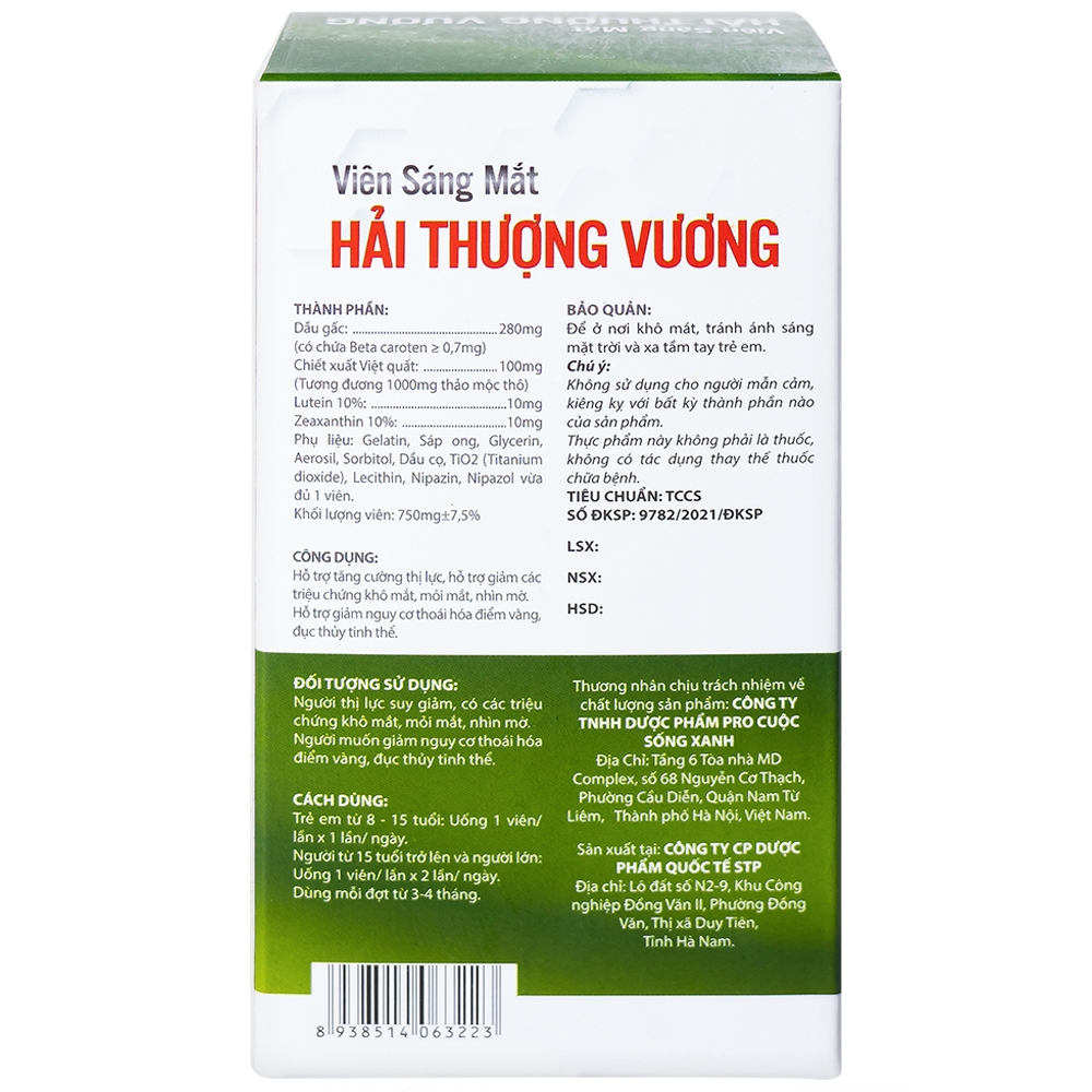 Hình ảnh Viên Sáng Mắt Hải Thượng Vương hỗ trợ tăng cường thị lực (60 viên)