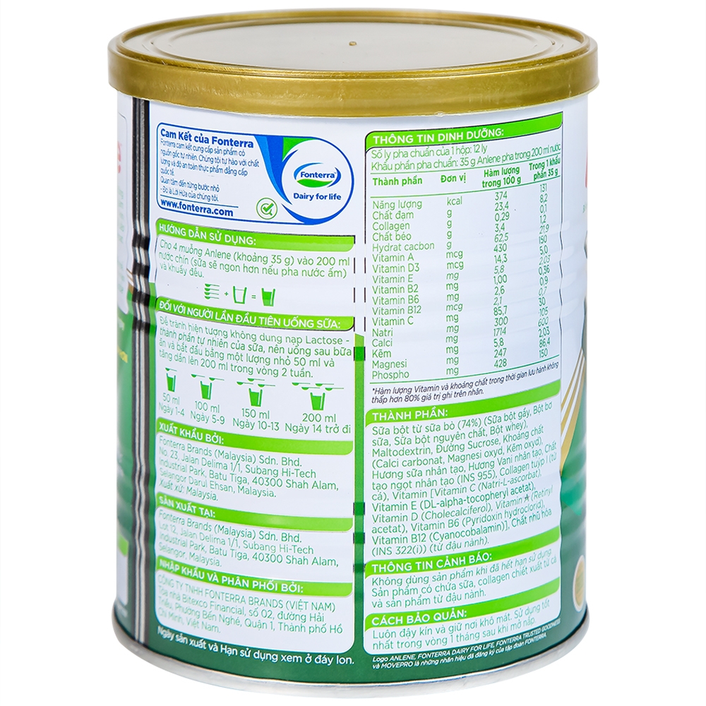 Hình ảnh Sữa Anlene Gold 3X hương vani hỗ trợ cơ khỏe, xương chắc, khớp linh hoạt (400g)