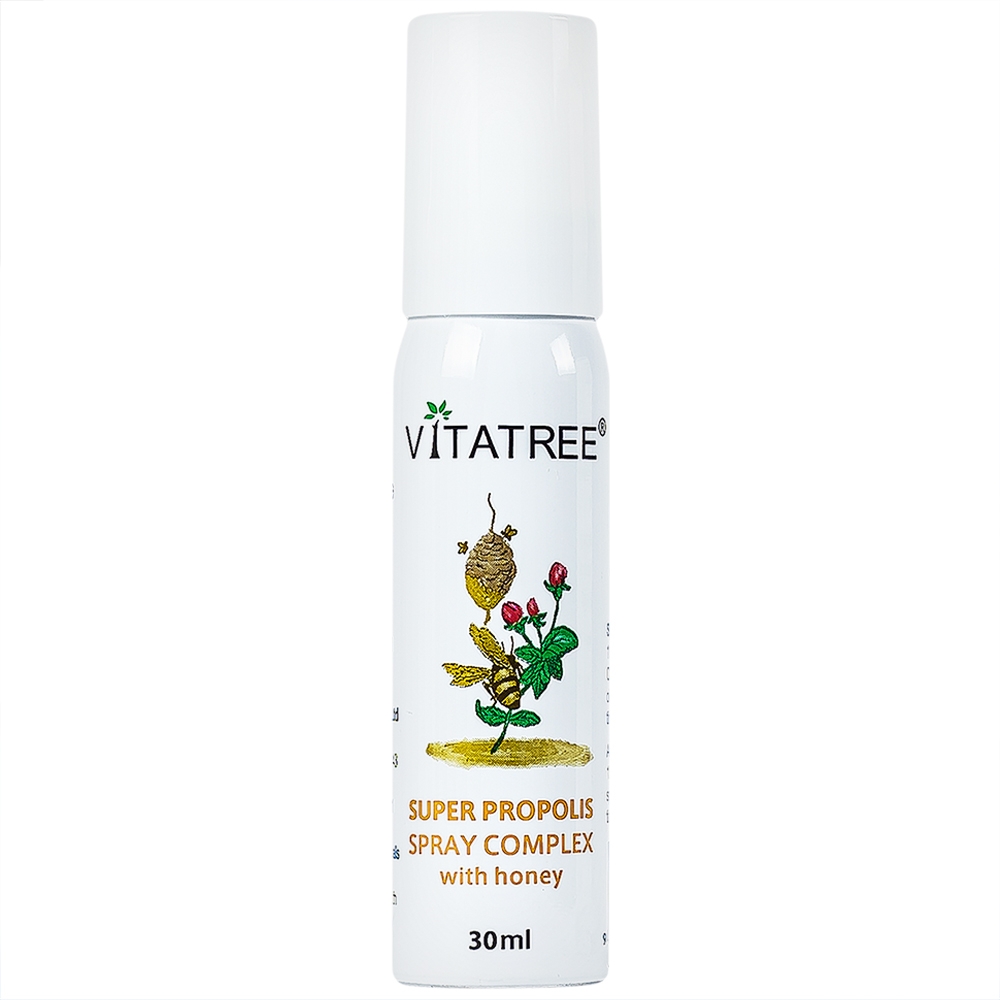 Hình ảnh Xịt keo ong Vitatree Super Propolis Spray Complex With Honey hỗ trợ chống oxy hóa, giảm đau rát họng (30ml)