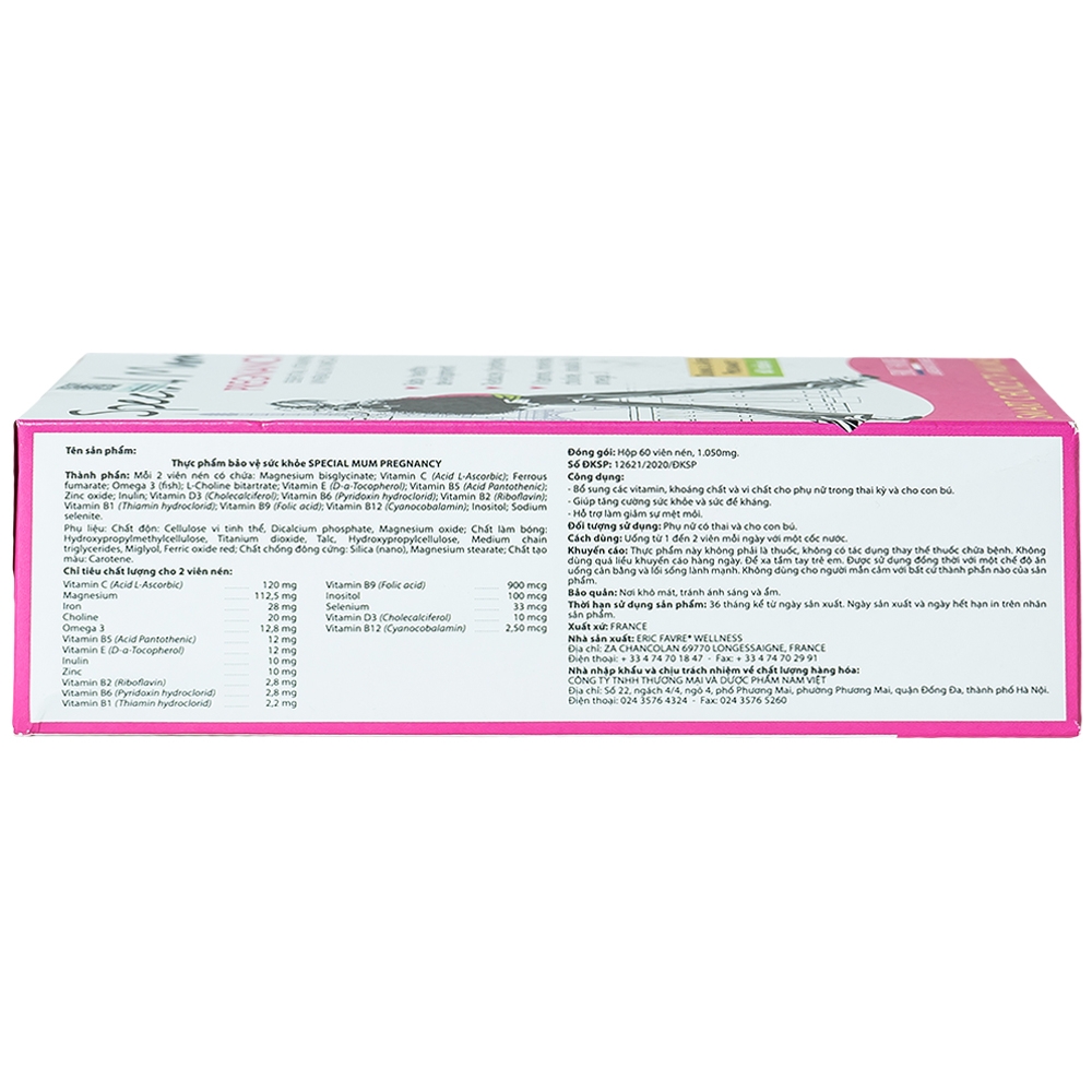 Hình ảnh Viên uống Special Mum Grossesse Eric Favre bổ sung các vitamin, khoáng chất (4 vỉ x 15 viên)