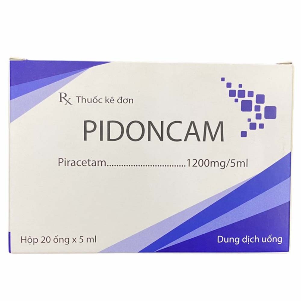 Hình ảnh Thuốc Pidoncam 1200mg/5ml Hà Nam điều trị triệu chứng chóng mặt, suy giảm trí nhớ (4 vỉ x 5 ống)
