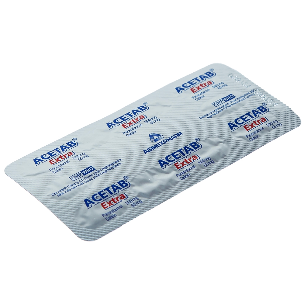 Hình ảnh Thuốc Acetab Extra Agimexpharm điều trị triệu chứng cảm cúm (10 vỉ x 10 viên)