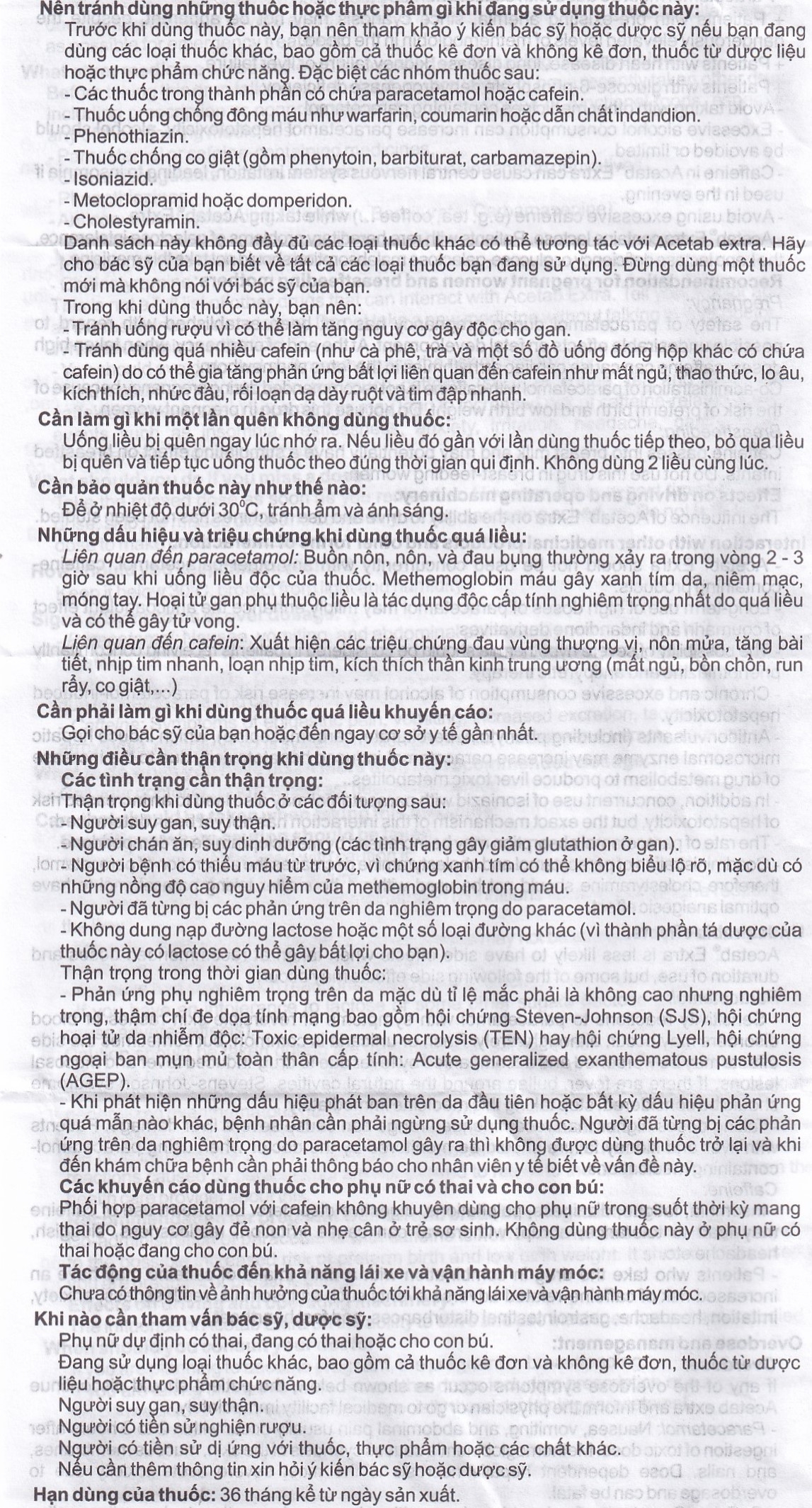 Hình ảnh Thuốc Acetab Extra Agimexpharm điều trị triệu chứng cảm cúm (10 vỉ x 10 viên)