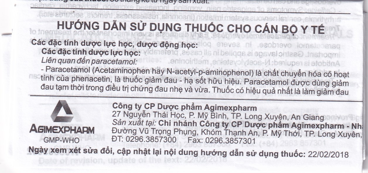 Hình ảnh Thuốc Acetab Extra Agimexpharm điều trị triệu chứng cảm cúm (10 vỉ x 10 viên)