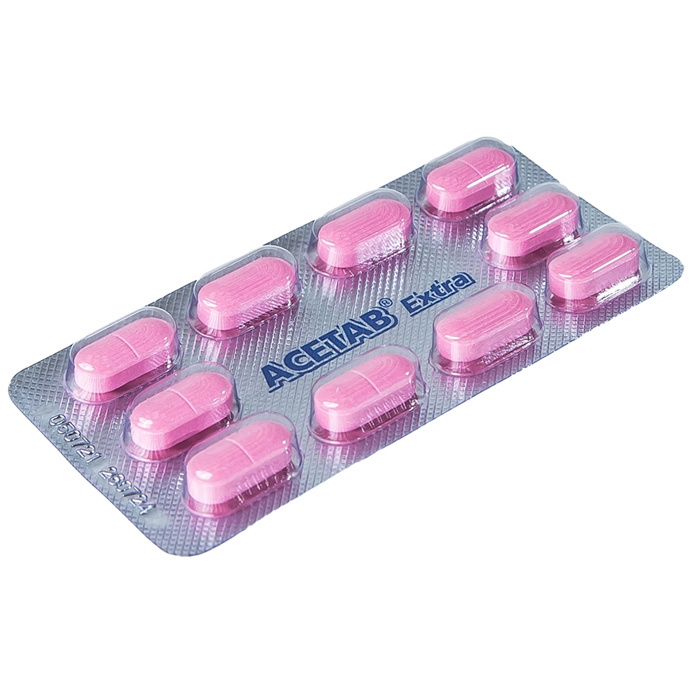 Hình ảnh Thuốc Acetab Extra Agimexpharm điều trị triệu chứng cảm cúm (10 vỉ x 10 viên)