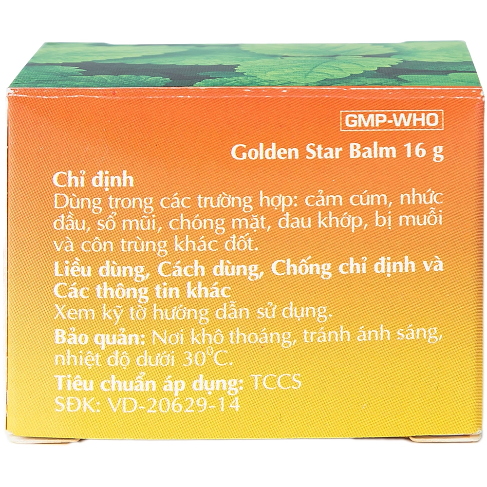 Hình ảnh Cao Sao Vàng Danapha điều trị cảm cúm, nhức đầu (16g)